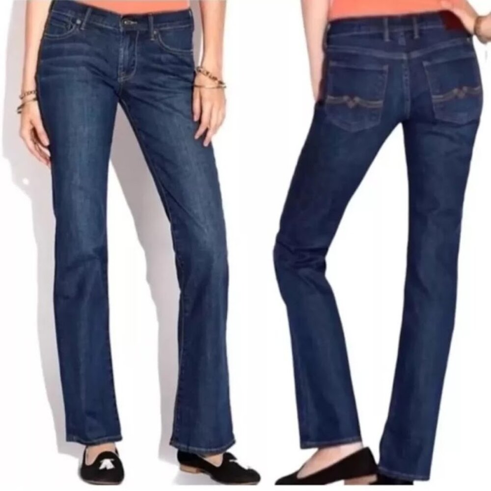LUCKY BRAND Sweet N' Low Bootcut Jeans, Dark Blue Denim Cotton Casual, 6